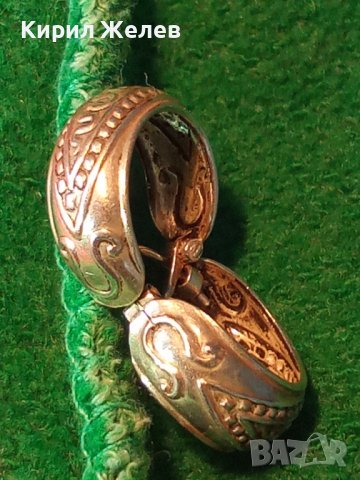 ОРНАМЕНТИРАНИ РЕТРО АРТ СРЕБЪРНИ ОБЕЦИ СРЕБРО 925 РЪЧНА МАЙСТОРСКА СТАРА ИЗРАБОТКА 18586