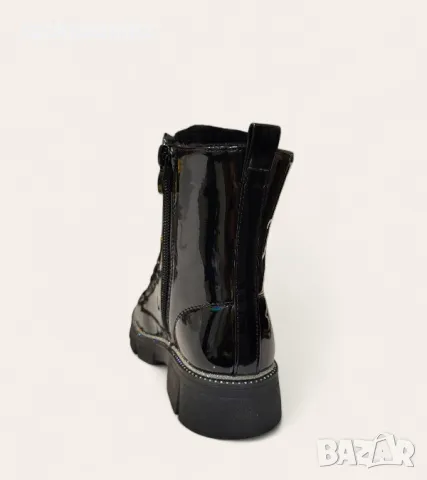 Детски боти в черен цвят с лачено покритие W585016 black, снимка 2 - Детски боти и ботуши - 48157760