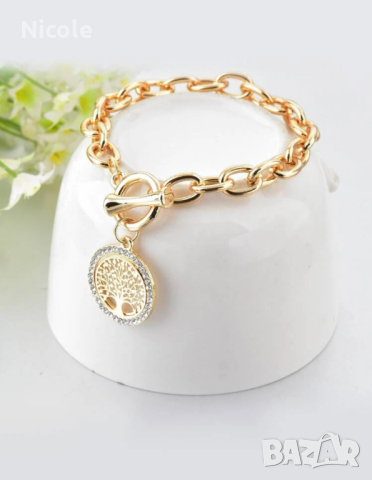 Гривна с прекрасен медальон "Дървото на живота" с борд камъни, снимка 3 - Гривни - 44827507