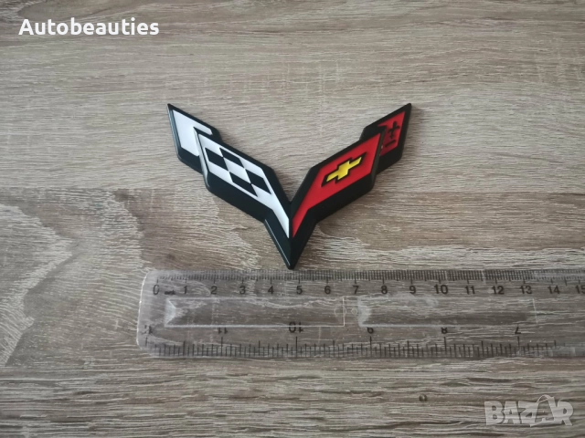 Chevrolet Corvette емблема черно с бяло, снимка 2 - Аксесоари и консумативи - 52815162