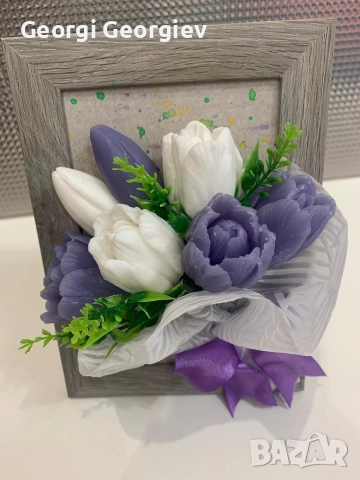 цветя изработени с глицеринов ароматен сапун и Българска роза 🌹 Стара Загора Център., снимка 5 - Изкуствени цветя - 52838911