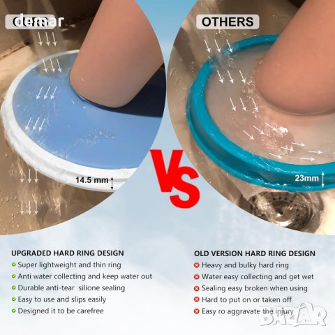 YUNCHI Водоустойчив калъф за крака за възрастни за душ, XL, снимка 4 - Други стоки за дома - 42272498