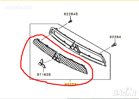 7450A609,решетка с емблема MITSUBISHI LANCER -2008,2009, снимка 8 - Части - 48310174