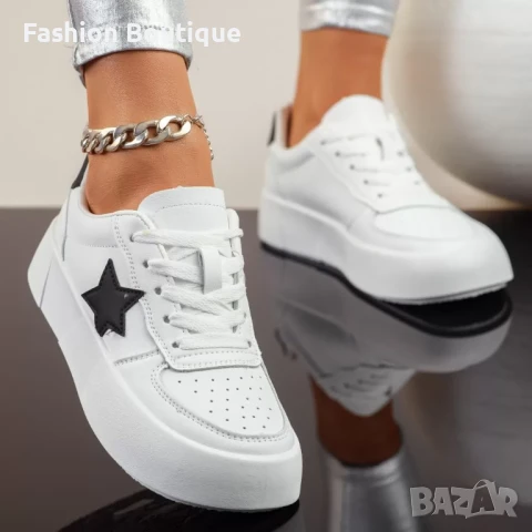 Олекотени дамски маратонки с мека еко кожа, снимка 10 - Маратонки - 51245898