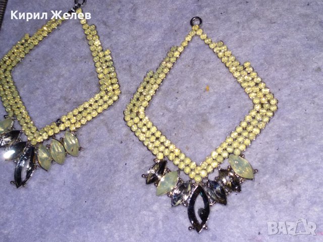 СРЕБРИСТИ РОМБОИДНИ ВИНТИДЖ АРТ ОБЕЦИ / ВИСУЛКИ с КРИСТАЛЧЕТА Подходящи и За МЕДАЛЬОНИ 26409, снимка 8 - Обеци - 41483912