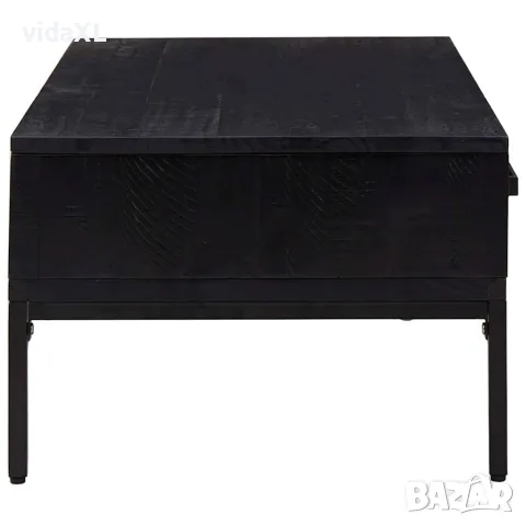 vidaXL Маса за кафе, черна, 90x50x35 см, борово дърво масив, снимка 5 - Маси - 56147202
