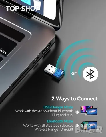 TECKNET  Bluetooth слушалка с шумопотискане на микрофон офис Call center, снимка 5 - Bluetooth слушалки - 48836499