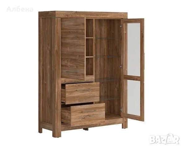 Модулна секция GENT – Дъб Стърлинг с LED осветление, снимка 4 - Секции и витрини - 53871855