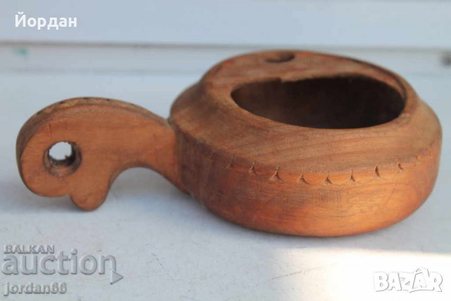 Овчарска чаша дялана от дърво, снимка 6 - Колекции - 39076624