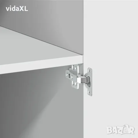 vidaXL Висок шкаф, бял, 80x42,5x185 см, инженерно дърво, снимка 6 - Бюфети - 56146860