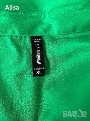 Сатенена зелена риза, снимка 5 - Ризи - 41764793