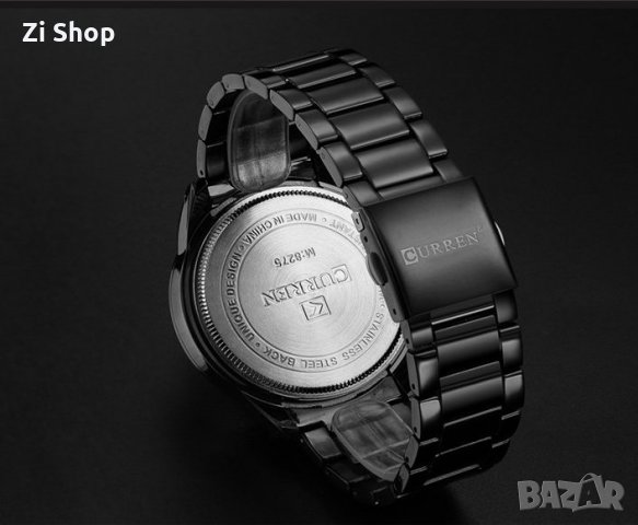 луксозен стилен мъжки часовник Curren, метална верижка, стрелки, батерия, снимка 5 - Мъжки - 34052387