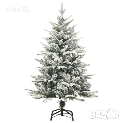 vidaXL Изкуствена коледна елха със сняг, зелена, 120 см, PVC и PE(SKU:328492), снимка 2 - Други стоки за дома - 48510513