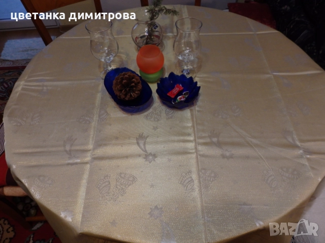 Коледни покривки, карета, коледни подаръчни чорапи, снимка 5 - Покривки за маси - 52637556