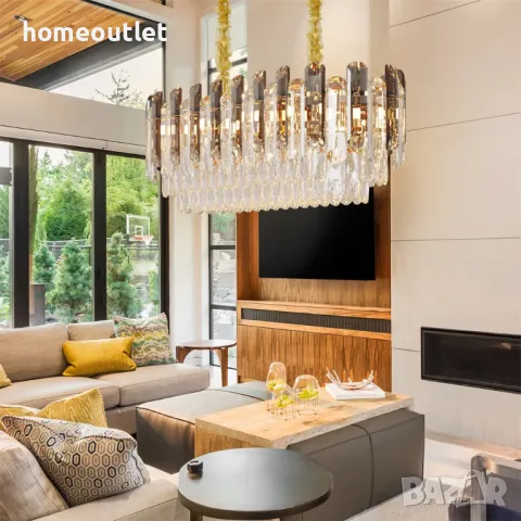 ПРОМОЦИЯ Кристален полилей с атрактивен дизайн WISFOR JJ-ZZ138-60-CGY-WF, снимка 7 - Полилеи - 50192065