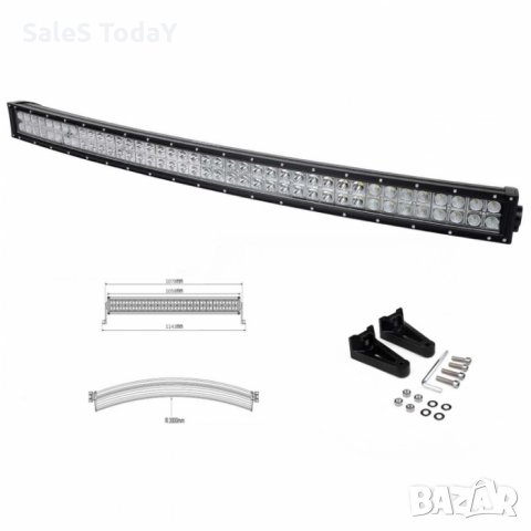 Лед Бар 240W, извит led bar, 80 диода, 240W, дължина 107см/ 5.5см., черен, снимка 1 - Аксесоари и консумативи - 34425486