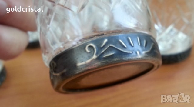 Руски кристални чаши с посребрена основа , снимка 5 - Антикварни и старинни предмети - 36241661