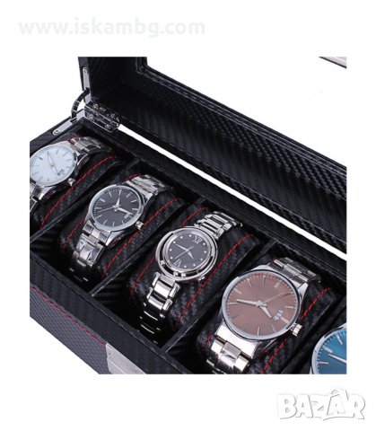 КУТИЯ ЗА ЧАСОВНИЦИ КАРБОН С 6 ОТДЕЛЕНИЯ - код 2166, снимка 2 - Подаръци за мъже - 33948120