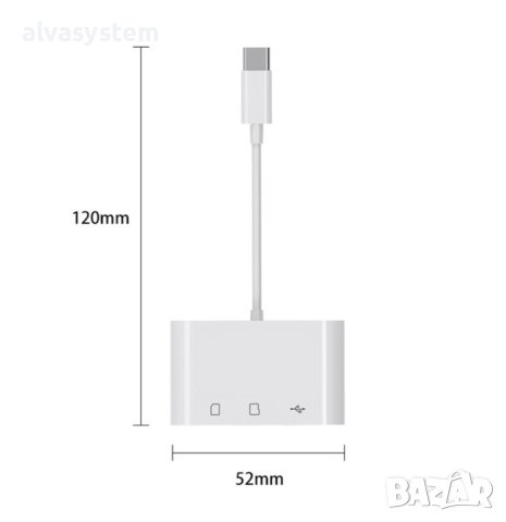 USB-C четец за карти microSD и SD, снимка 6 - Други - 41016576