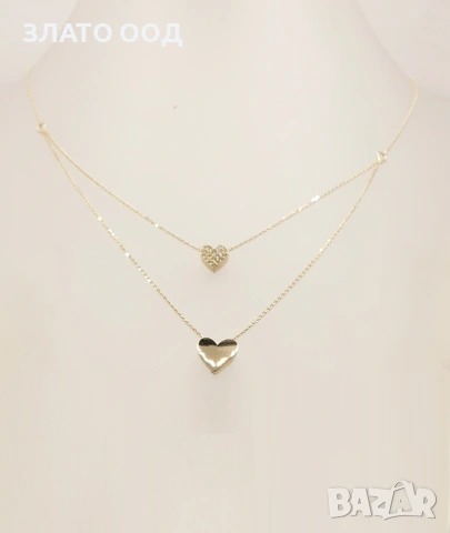 Златни колиета със сърца 14К, снимка 8 - Колиета, медальони, синджири - 53389777