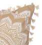 Декоративна  възглавница, Mandala Tassels, 45x45cм, Бежово/ бяло, снимка 3