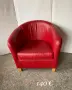 Червен кожен фотьойл, снимка 2
