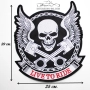 Нашивка с Череп „LIVE TO RIDE“(XL), снимка 1