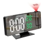 LED електронен настолен часовник с проектор температура влажност будилник за спалня дигитален USB, снимка 5