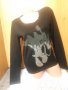 Черна блуза туника с пайети Мини Маус М, снимка 1 - Блузи с дълъг ръкав и пуловери - 34243353