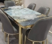 Комплект трапезна кухненска маса + 6 броя черни стола , снимка 3