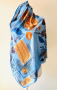 Нежен и деликатен шал в сини нюанси, снимка 4