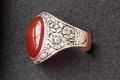 Стар турски сребърен пръстен с Карнеол - камъкът на любовта и здравето, снимка 7