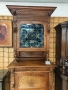 Античен Шедьовър: Френски Неоренесансов Дървен Бюфет/Скрин с Витраж, Края на XIX век, снимка 3