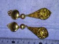 СТАРИ ОРНАМЕНТИРАНИ АЖУРНИ АР НУВО СТИЛ БРОНЗОВИ ОБЕЦИ с ПОЗЛАТА РЕТРО КЛИПС МОДЕЛ 37102, снимка 13