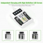EBL интелигентно бързо зарядно устройство за батерииAA AAA, 4 слота, Type C и micro USB вход, снимка 6