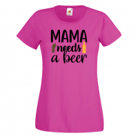 Дамска тениска Mama Needs A Beer,Празник,Бира,Бирфест,Beerfest,Подарък,Изненада, снимка 6 - Тениски - 36374329
