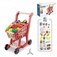 Детски комплект количка за пазаруване и продукти, снимка 1 - Играчки за стая - 39356374