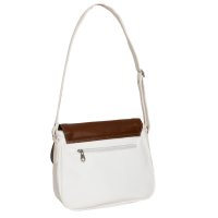 Бяла кожена дамска чанта за през рамо, снимка 2 - Чанти - 40392068