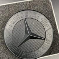 57 мм Mercedes Benz звезда емблема преден черен гланц за предния капак, снимка 1 - Аксесоари и консумативи - 41503895