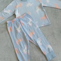 Детска памучна пижамка за момиченце в две части размер 86-92 см, снимка 3 - Бебешки пижами - 41933500