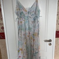 Нова разкошна XL елегантна ежедневна удобна рокля флорален десен нежни цветя , снимка 2 - Рокли - 41674883