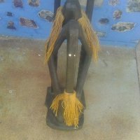 Африканска етажерка за дискети албуми - барче със статуя на седящ негър, снимка 10 - Други ценни предмети - 41597716