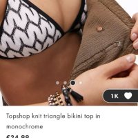 Бански костюм от две части S/M размер бял черен triangle bikini горнище долнище , снимка 11 - Бански костюми - 41392375