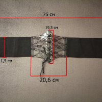 Черен корсет колан за талия с дантела и връзки - размер M-L, снимка 11 - Корсети, бюстиета, топове - 41015999