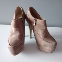 Дамски високи велурени обувки , снимка 3 - Дамски обувки на ток - 35900177