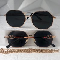Valentino дамски слънчеви очила Осмоъгълник с верижка синджир, снимка 5 - Слънчеви и диоптрични очила - 41846901