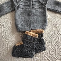 Нови! Плетени бебешки дрешки, снимка 2 - Комплекти за бебе - 35913806
