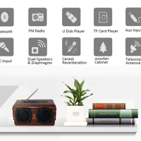 Портативно радио, мп3 плейър, караоке с вградена батерия, снимка 2 - Радиокасетофони, транзистори - 36359797
