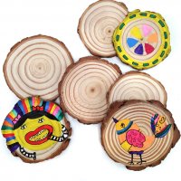 Нови 45 броя дървен кръг диск за Направи си сам Изкуство Занаят Украса, снимка 6 - Други - 39344963