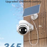 Нова Безжична Соларна CCTV Камера 360° 2K Нощно Виждане Alexa, снимка 2 - IP камери - 44207276